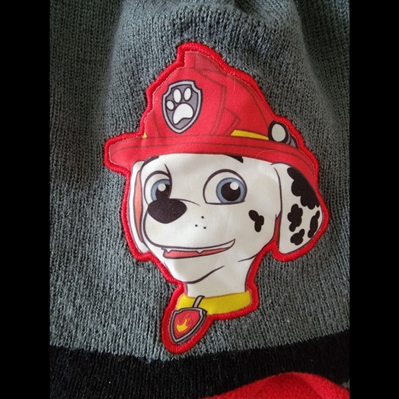 Excellent Condition Nickelodeon Paw Patrol Marshall Puppy Gray Red Winter Hat - Picture 2 of 5